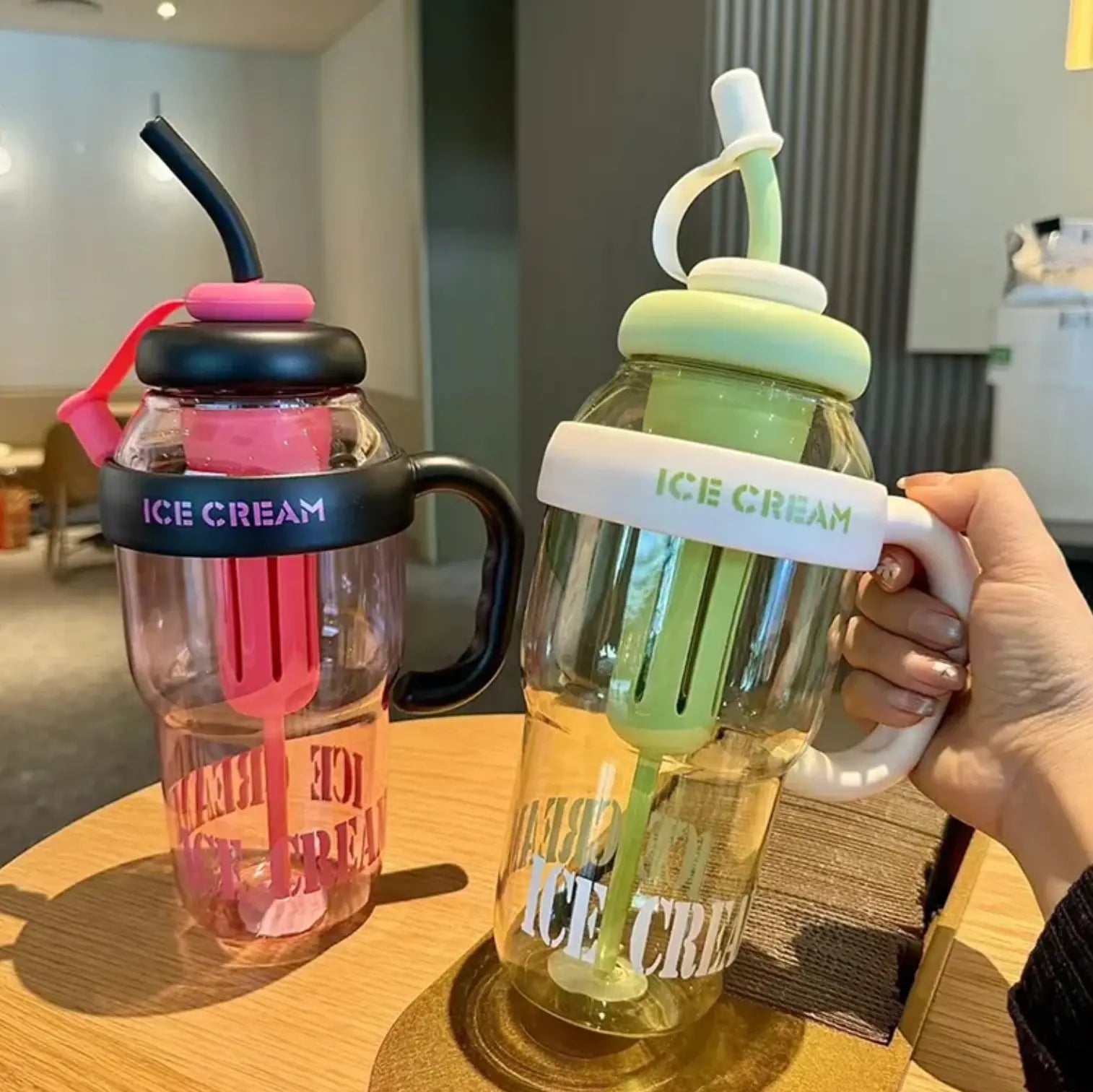 Ice Cream Tumbler Tumbler and Straw Tumbler Ice Cream 44oz Water Bottle With Straw and Tea Infuser