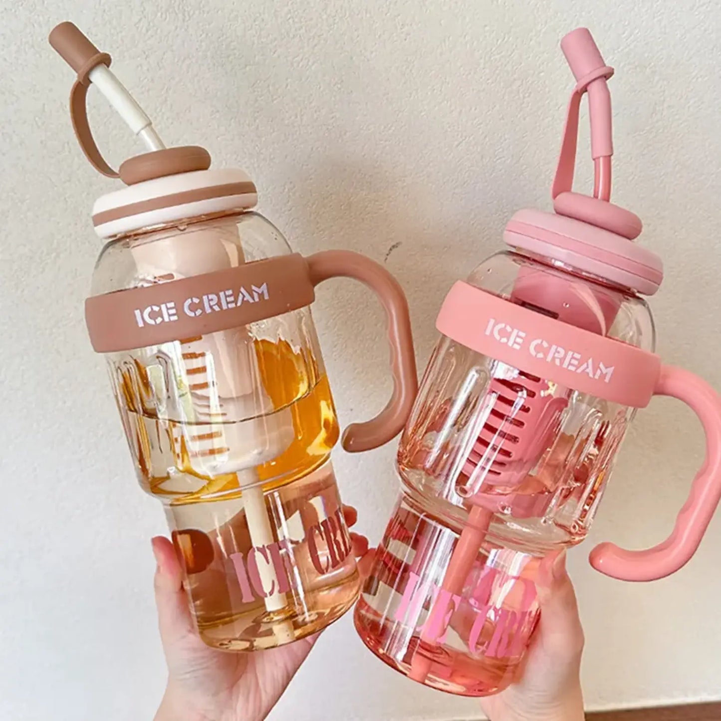 Ice Cream Tumbler Tumbler and Straw Tumbler Ice Cream 44oz Water Bottle With Straw and Tea Infuser