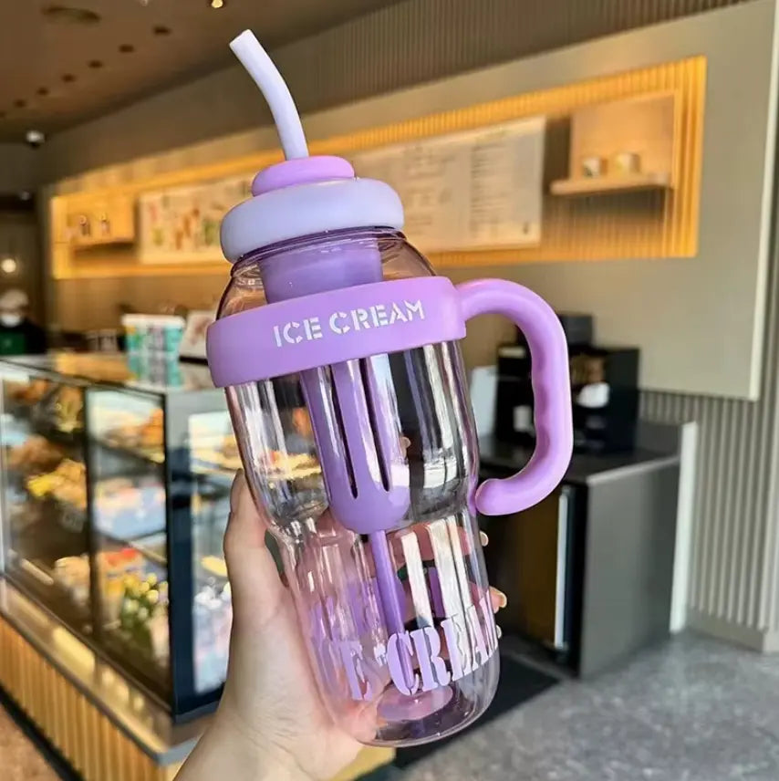 Ice Cream Tumbler Tumbler and Straw Tumbler Ice Cream 44oz Water Bottle With Straw and Tea Infuser