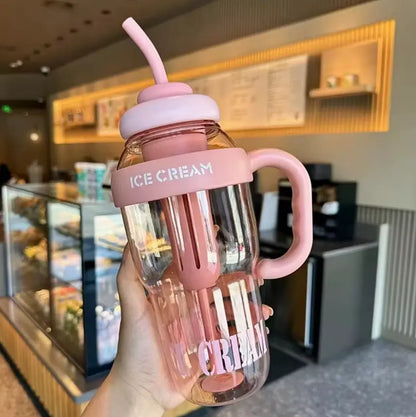 Ice Cream Tumbler Tumbler and Straw Tumbler Ice Cream 44oz Water Bottle With Straw and Tea Infuser