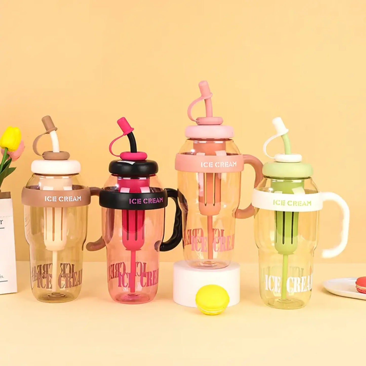 Ice Cream Tumbler Tumbler and Straw Tumbler Ice Cream 44oz Water Bottle With Straw and Tea Infuser