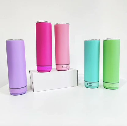 New Fendiz Music Speaker Mug Tumbler with Straw and Lid, 20oz Sublimation Skinny Stainless Steel Double Wall Tumbler