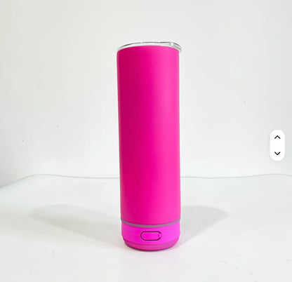 New Fendiz Music Speaker Mug Tumbler with Straw and Lid, 20oz Sublimation Skinny Stainless Steel Double Wall Tumbler