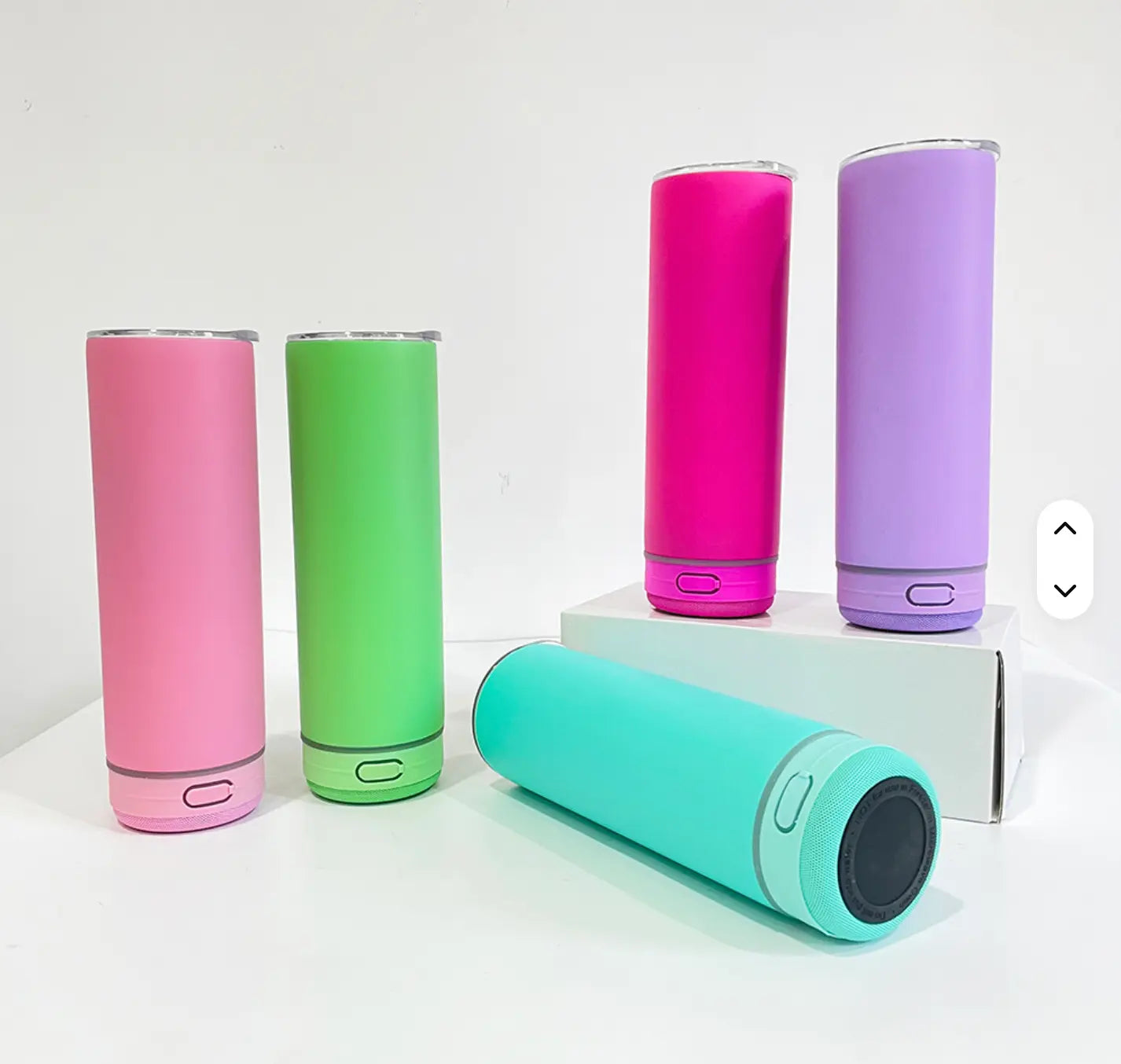 New Fendiz Music Speaker Mug Tumbler with Straw and Lid, 20oz Sublimation Skinny Stainless Steel Double Wall Tumbler