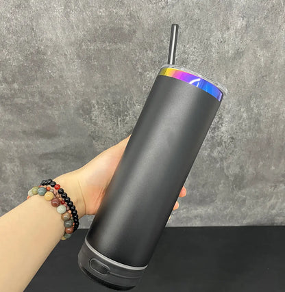 New Fendiz Music Speaker Mug Tumbler with Straw and Lid, 20oz Sublimation Skinny Stainless Steel Double Wall Tumbler
