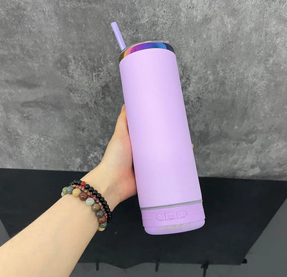New Fendiz Music Speaker Mug Tumbler with Straw and Lid, 20oz Sublimation Skinny Stainless Steel Double Wall Tumbler