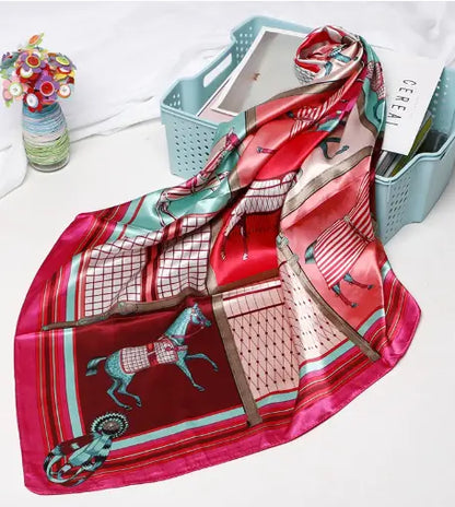 Soft Printed Square Scarf Stain Silk Neckerchief Leopard Large Silky Bandanas Scarves 35"X 35"