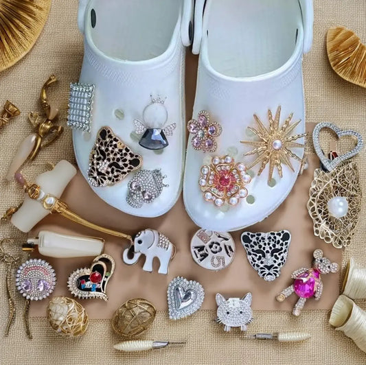 designer shoe decoration 3D 21 PCS Set Designer Shoe Charms Colorful Metal Decoration for Shoes and Bags