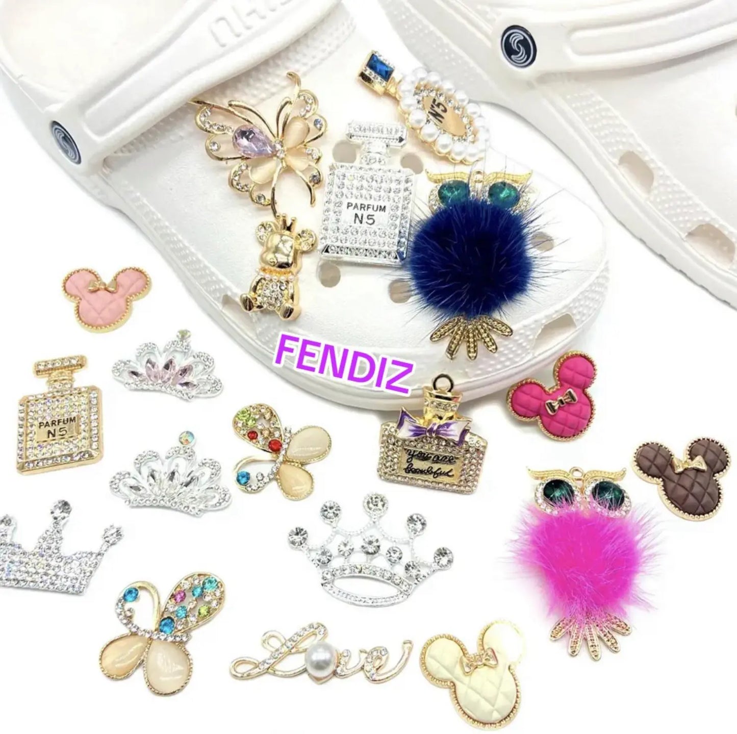 Luxury diamond shoe accessories Bling Rhinestone Shoes Decorations Fashion Diamond Metal Designer Shoe Charms