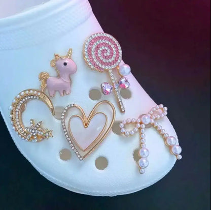 New 10Pcs Set Designers Metal Luxury Bling Rhinestone Metal Charms for Clog Shoes Decoration