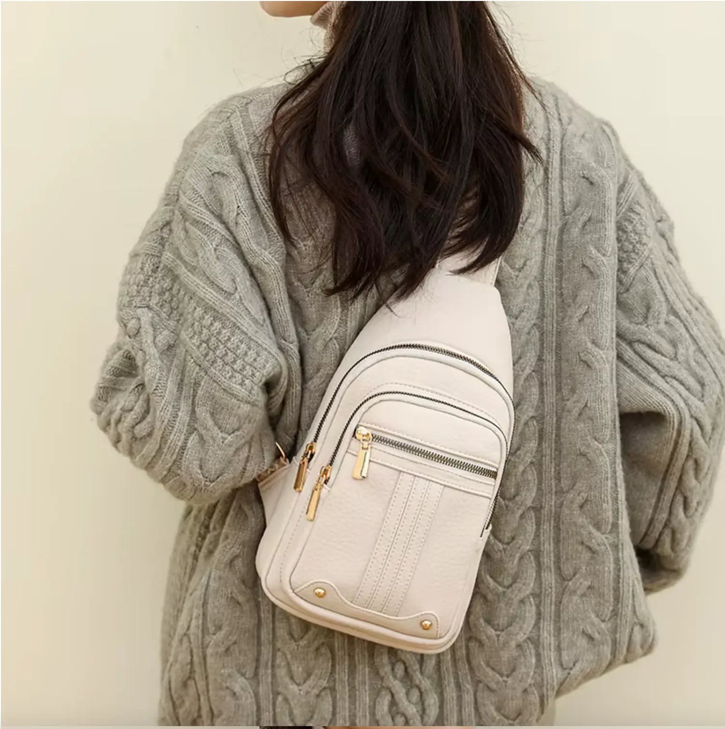 Fendiz Ladies Sling Bag Vegan Leather Waterproof Ladies Sling Crossbody, Chest Bag.