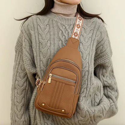 Fendiz Ladies Sling Bag Vegan Leather Waterproof Ladies Sling Crossbody, Chest Bag.