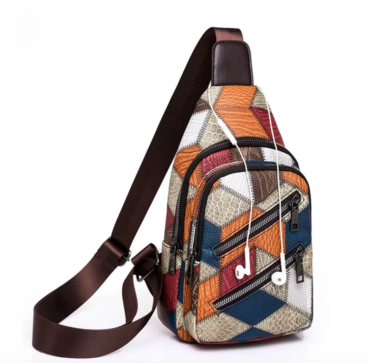 Trendy Casual Shoulder Bag Outdoor Multi-function PU Leather Waterproof Waist Packs Mobile Phone