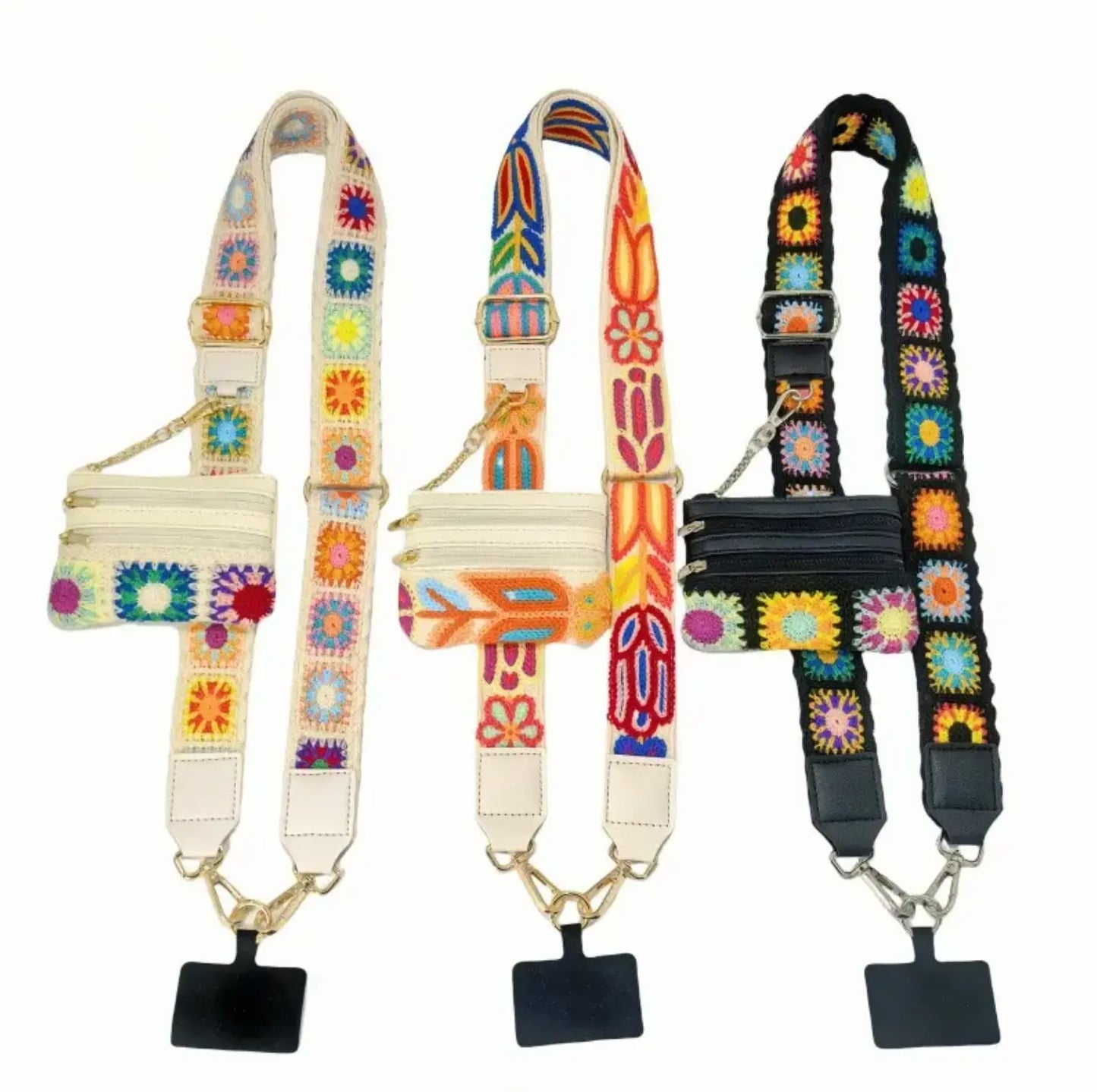 New Cross Body Phone String with Zipper Wallet Pouch – Phone Chain Purse Badge Holder