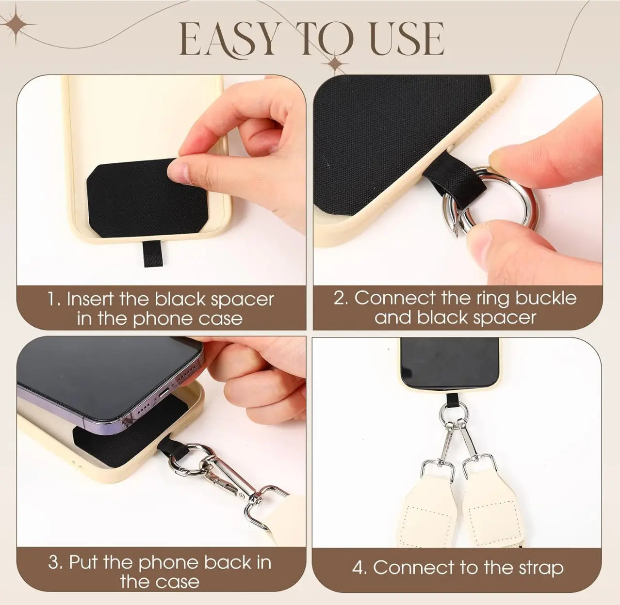 New Cross Body Phone String with Zipper Wallet Pouch – Phone Chain Purse Badge Holder