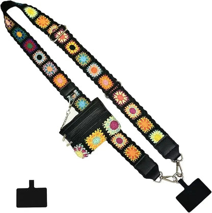 New Cross Body Phone String with Zipper Wallet Pouch – Phone Chain Purse Badge Holder