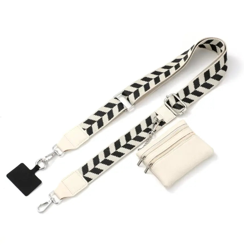 New Cross Body Phone String with Zipper Wallet Pouch – Phone Chain Purse Badge Holder