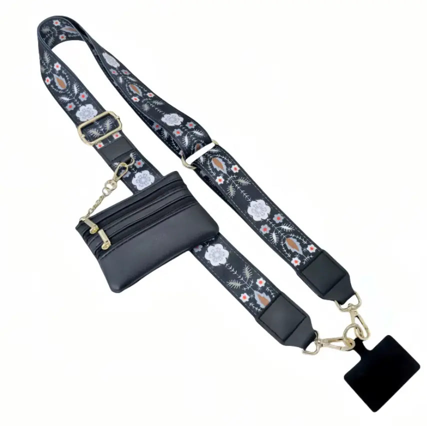 New Cross Body Phone String with Zipper Wallet Pouch – Phone Chain Purse Badge Holder