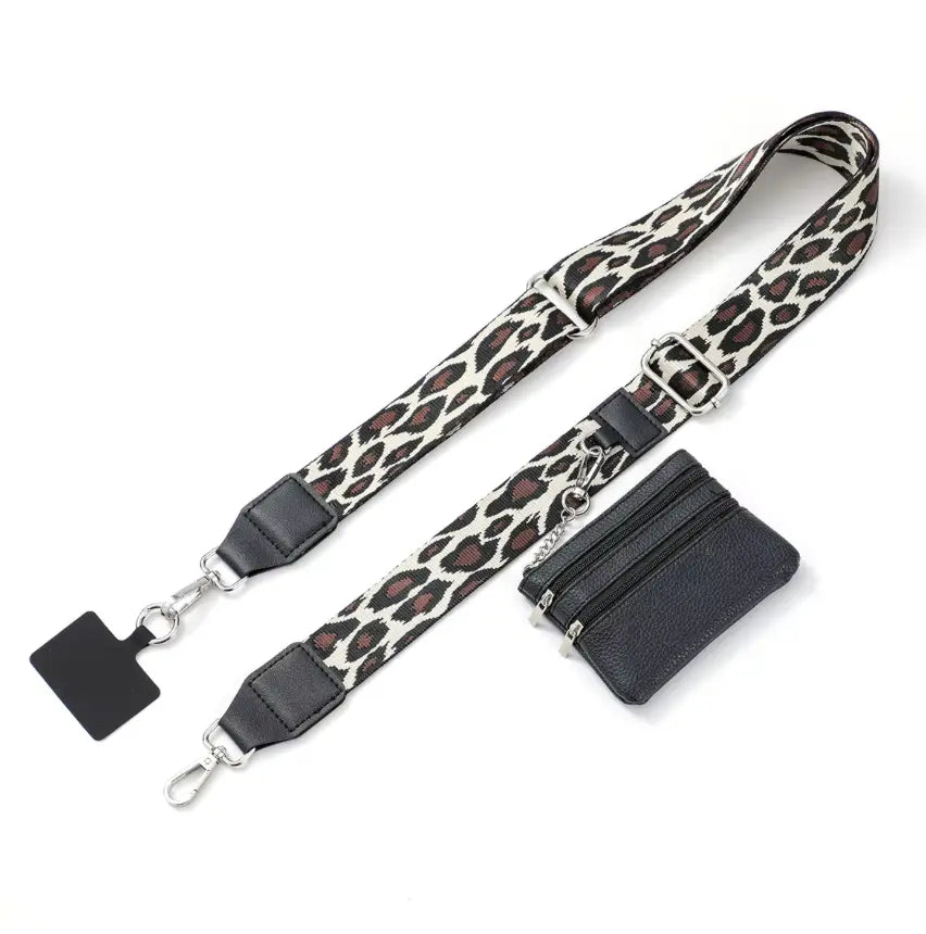 New Cross Body Phone String with Zipper Wallet Pouch – Phone Chain Purse Badge Holder