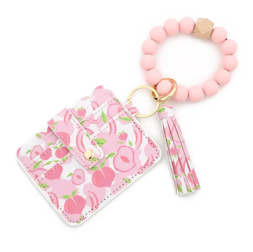 Fendiz Silicone Bracelet Wristlet Wallet Credit Card Holder RFID,ID Window,Key Ring Tassel,Slim Wallet Women Keychain Purse