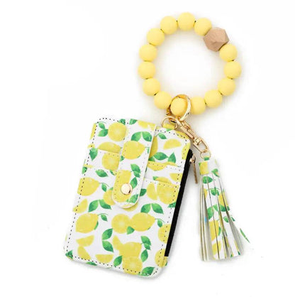 Fendiz Silicone Bracelet Wristlet Wallet Credit Card Holder RFID,ID Window,Key Ring Tassel,Slim Wallet Women Keychain Purse