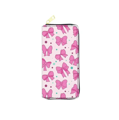 New PU Bow Ribbon Credit Card Purse Custom Bowknot Unisex Wallet