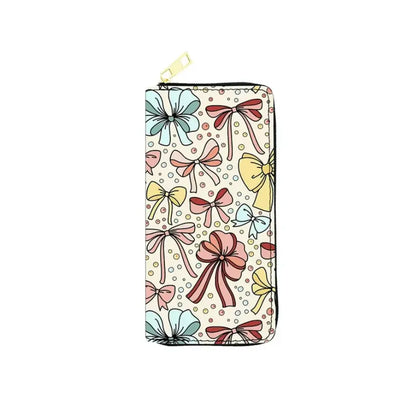 New PU Bow Ribbon Credit Card Purse Custom Bowknot Unisex Wallet
