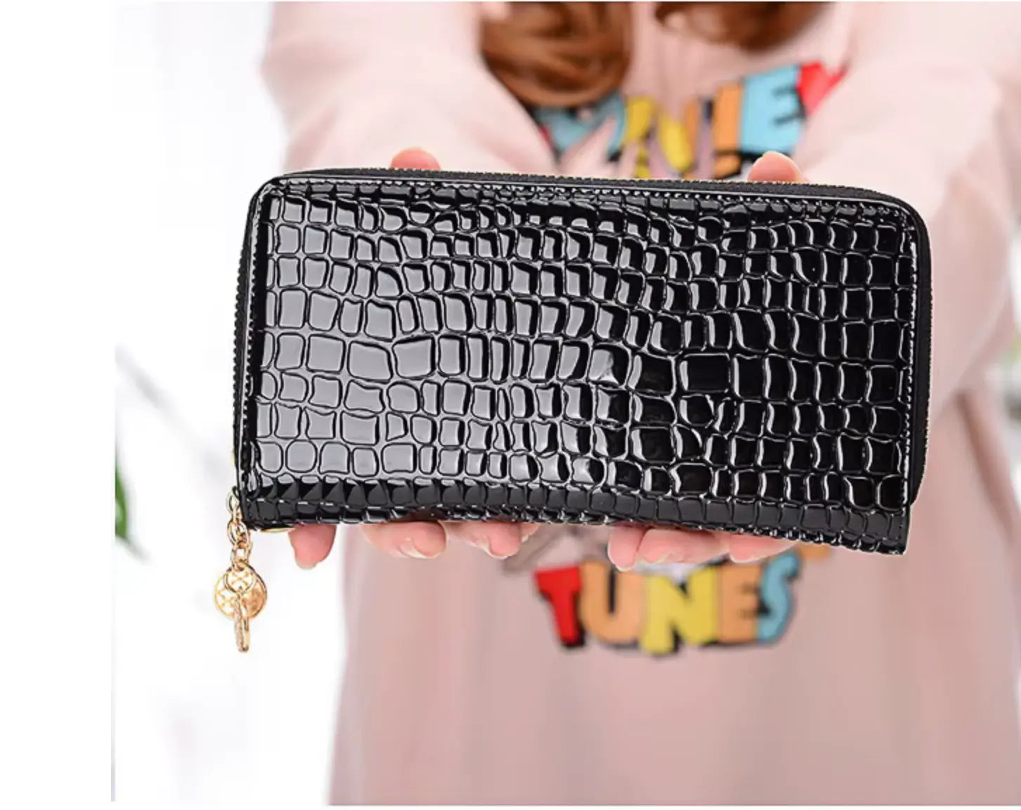 New Designer Ladies PU Leather Wallet – Custom Crocodile Pattern Card Holder & Nylon Wallet