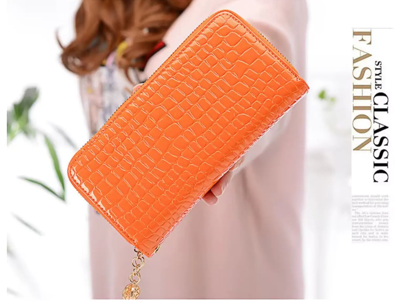 New Designer Ladies PU Leather Wallet – Custom Crocodile Pattern Card Holder & Nylon Wallet