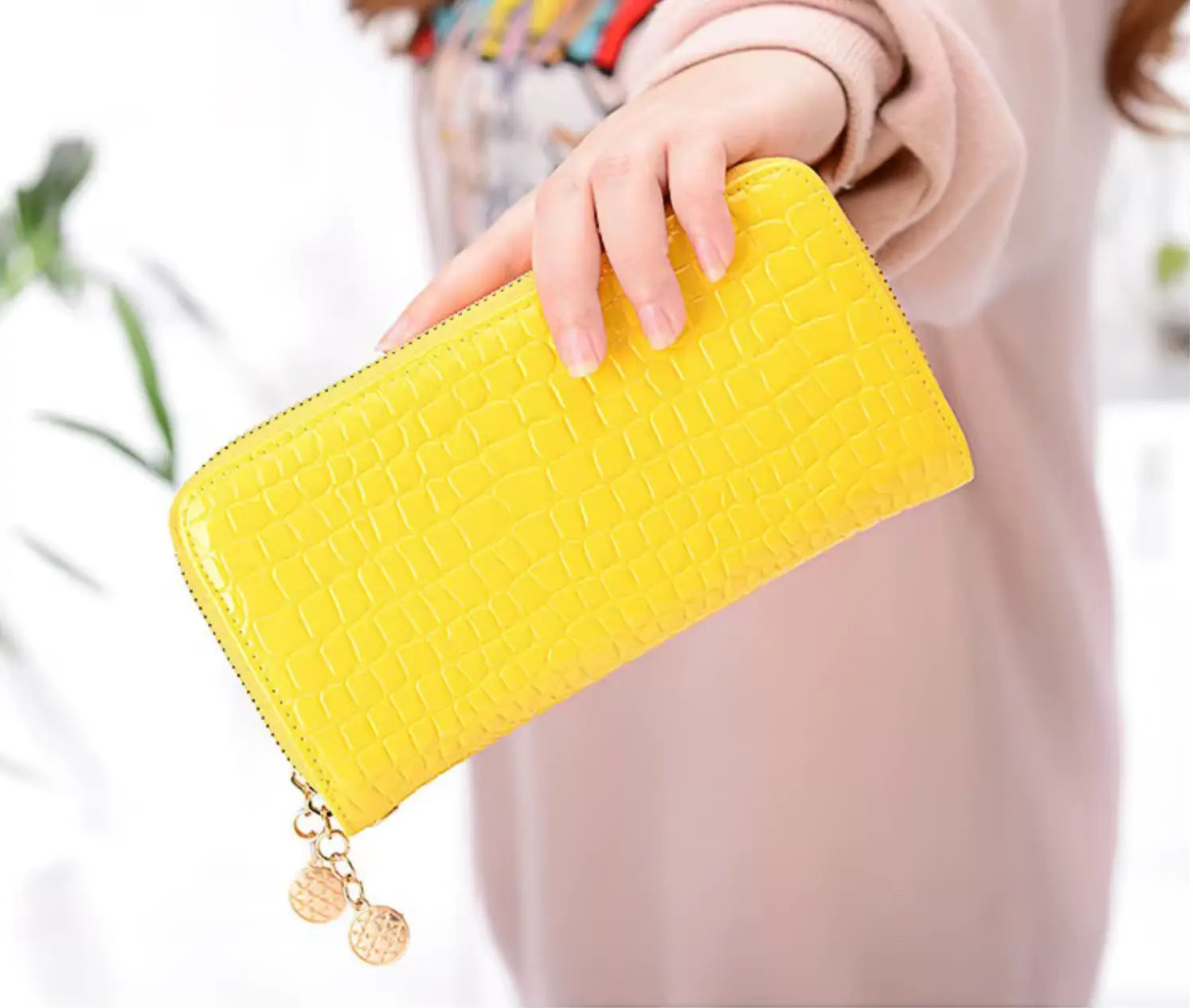 New Designer Ladies PU Leather Wallet – Custom Crocodile Pattern Card Holder & Nylon Wallet