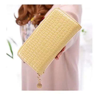 New Designer Ladies PU Leather Wallet – Custom Crocodile Pattern Card Holder & Nylon Wallet