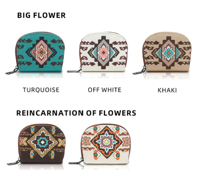 Fendiz Trendy small crossbody bags Style Mini Wallet Change Purse Aztec Pattern Coin Pouch