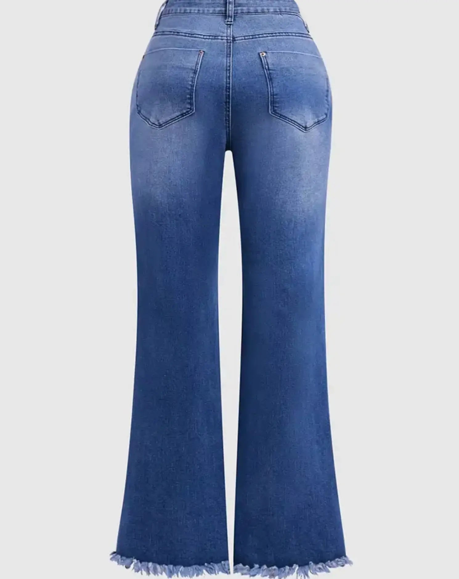 Fendiz Bell Bottom Jeans for Women Flared Floral Embroidered Jean Wide Leg Denim Pants